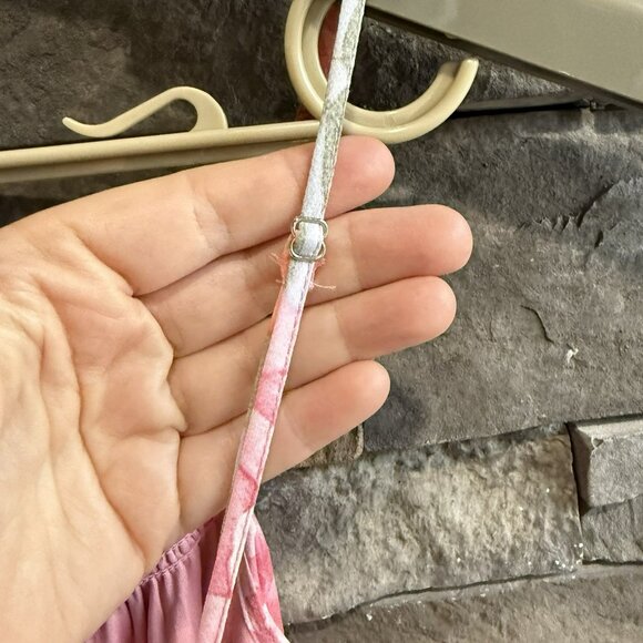 Altar’d State Tiered Maxi Floral Pink Dress Size Large NWT Coquette Slit Flowy - Picture 7 of 16